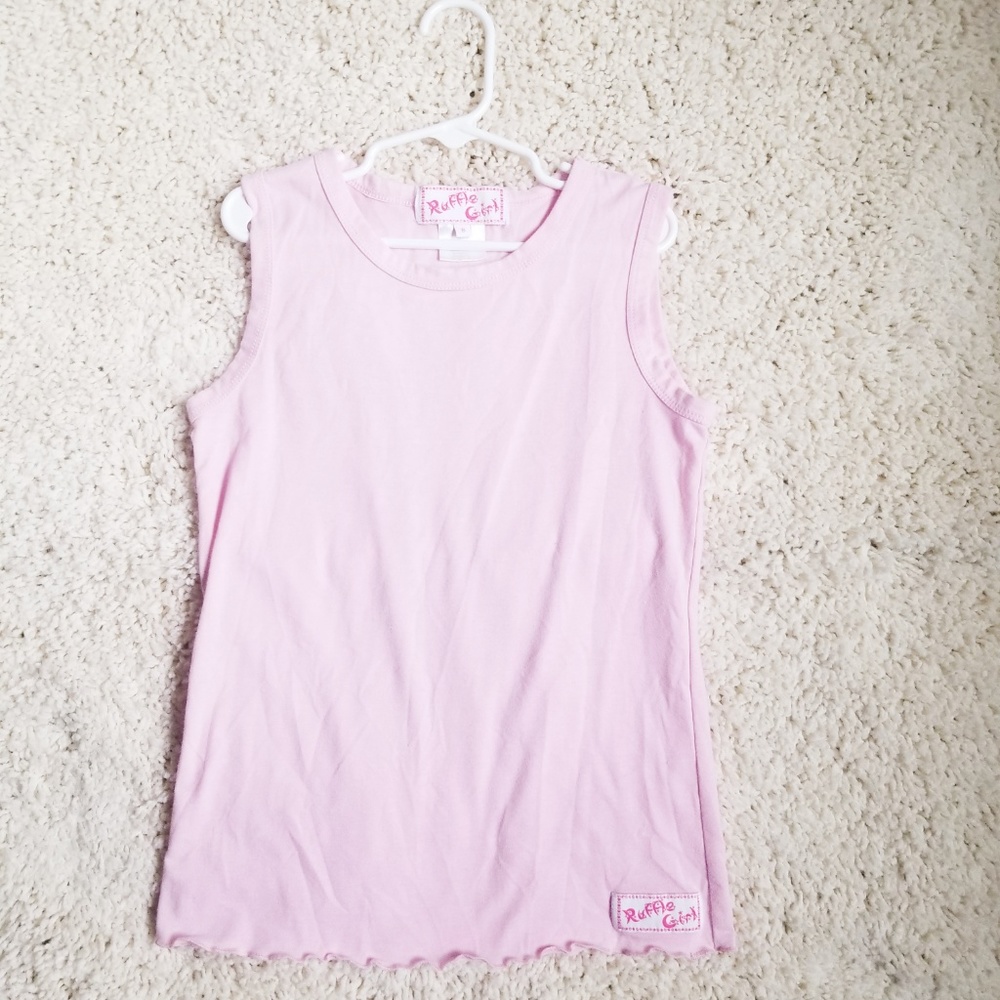 Ruffle Girl Sleeveless Pink Tank Size 8